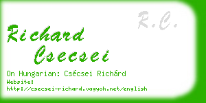 richard csecsei business card